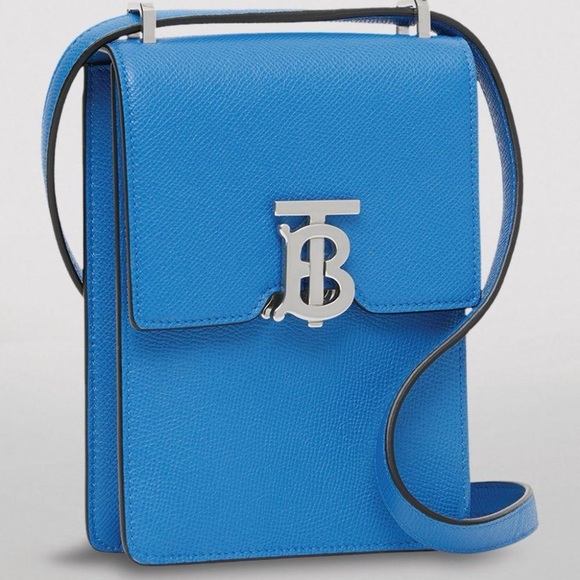 Burberry Grainy Calfskin TB Robin Bag Blue - Picture 1 of 12